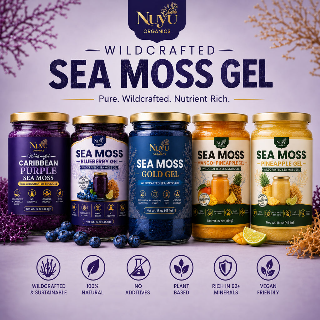 NuYu Organics Peach Sea Moss Gel Fruit Infused | Monk Fruit Sweetened, Zero Added Sugar