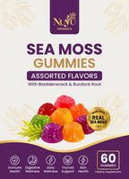 NuYu Organics Assorted Sea Moss Gummies | Berry, Pineapple, Soursop & Passion Fruit, Vegan