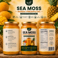 NuYu Organics Mango Pineapple Sea Moss Gel Fruit Infused | Monk Fruit, Zero Added Sugar
