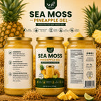 NuYu Organics Pineapple Sea Moss Gel Fruit Infused | No Added Sugar, Vegan, Gluten-Free