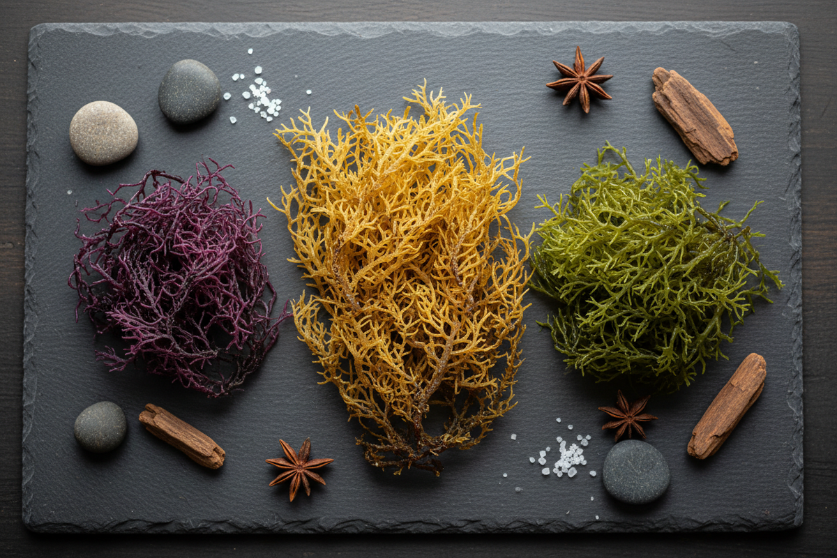 Sea moss varieties flat-lay